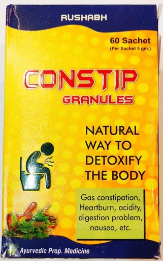 [BRSROFQ6OZ6AGDTV] Rushabh Gaharwar CONSTIP GRANULES -60 Sachets Helps in Gas and Constipation,Heartburn,acidity,digetion problem,nausea