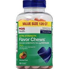 [BRSW2YA3CUHBQYAZ] CVS Health Extra Strength Antacid Flavor Chews Assorted Fruit 120 Count(Gluten Free)Value Size