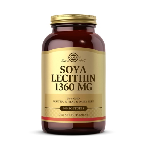 [BRSWIYQHAQOAEGDY] Solgar Soya Lecithin 1360 mg - 100 Softgels - Source of Choline - Gluten Free, Dairy Free - 100 Servings