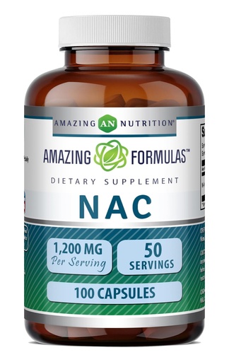 [BRSRMFL4C4IBMCTO] Amazing Formulas N-Acetyl Cysteine (NAC) 1200 Mg Capsules Supplement - Non-GMO - Gluten Free - Made in USA - 100 Count