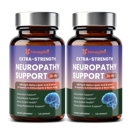 [BRSRGYYEB4IRQFIY] Alpha Lipoic Acid Neuropathy Supplements - with 600mg R-Alpha Lipoic Acid, NAC, ALC, Active Vitamin B12 B1 B2 B6 - for Nerve Heath & Mental Support (120 Count * Pack of 2)