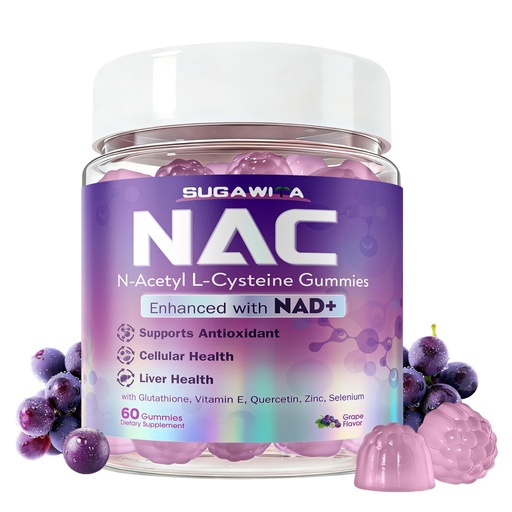 [BRSRGBAQOJ7WY3LL] NAC Supplement 1000mg with NAD+, NAC NAD Gummies for Women, N Acetyl Cysteine Chewable with Glutathione Quercetin Selenium Zinc Vitamin E, Antioxidants, Immune & Liver Health, Vegan, Sugar-Free 60ct