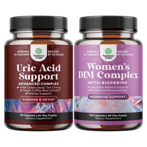 [BRSREHA3DEIGKAD6] Bundle of Uric Acid Cleanse & Detox - Green Coffee Beans with Turmeric, Tart Cherry & Celery Seed for Kidney and DIM Supplement for Women with DIM and Black Pepper Menopause Support and PMS Relief
