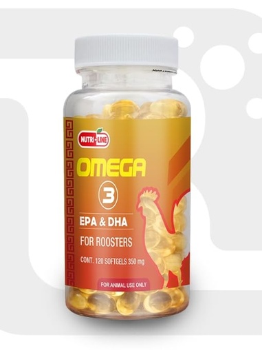 [BRSRGAAZDEMQG3A3] Omega 3 for Roosters - EPA & DHA para Gallos 120 Softgels (for Animal USO only)