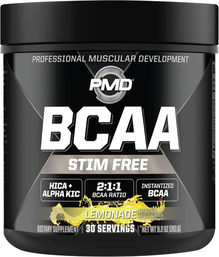 [BRSWIHY6ON7BWFIZ] PMD Sports BCAA Stim-Free Amino Acids - Better Workout Performance, Enhanced Recovery, Daily Energy, Muscle Builder eta Muscle Sparing - BCAA Powder Drink Mix - Lemonade (30 zerbitzatu)