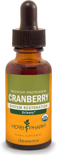 [BRSWIYQCBMMQCCA7] Herb Pharm Certified Organic Cranberry Liquid Extract za sečni trakt podpora - 1 Ounce