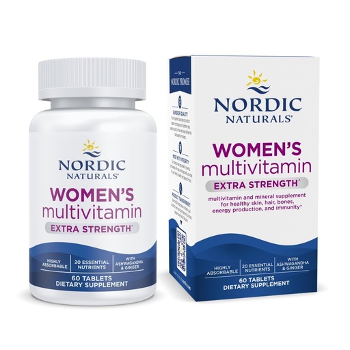 [BRSROED7DEFAA33V] Nordic Naturals Women’s Multivitamin Extra Strength - Skin, Hair, Energy, & Bone Support - Immunity Supplement - 20 Essential Nutrients - 60 Tablets - 30 Servings