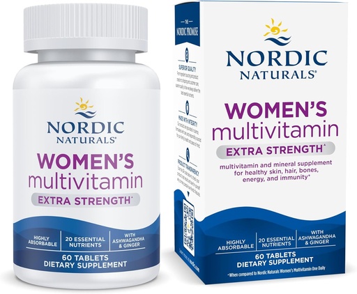 [BRSROED7DEFAA33V] North Naturals Women’s Multivitamin Extra Strength - Skin, Hair, Energy, " Bone Support - Immunity supplement - 20 Essential Nutrients - 60 Tablets - 30 Servings