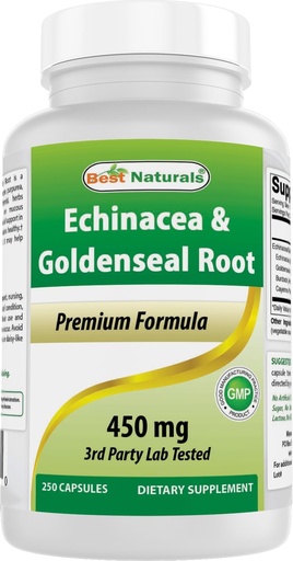 [BRSWIHDZDEIQY2DG] Meilleures naturelles Echinacea Goldenseal 450 mg 250 Caps