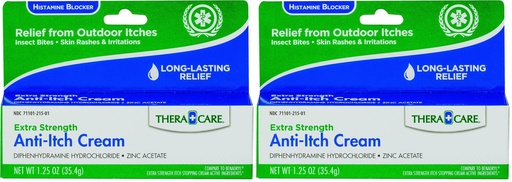 [BRSRAY3ROAMBE3T7] Thera Care Anti-Itch Cream | Extra Strength | Outdoor Itch Relief | 1.25 oz (Pack of 2)
