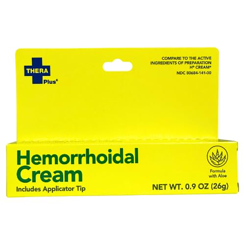[BRSRGCQOAQIGGE3A] Thera Plus Hemorrhoidal Cream with Aloe, Multi-Symptom Pain Relief, Cream Form, Includes Applicator Tip, 0.9 oz