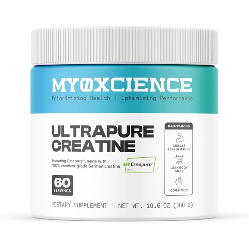[BRSRE2QRBYAWEE3K] MYOXCIENCE Creapure® Creatine Monohydrate | Supports Strength & Muscle Mass, Cognition and Lean Body Mass | Unflavored 60 Servings