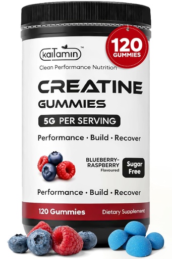 [BRSRGEA6BMORM3T2] Creatine Monohydrate Gummies 5g – Sugar Free, Vegan, Halal, Non-GMO – Muscle, Strength, Recovery & Brain Health – for Women & Men – 120 Count, 30 Servings