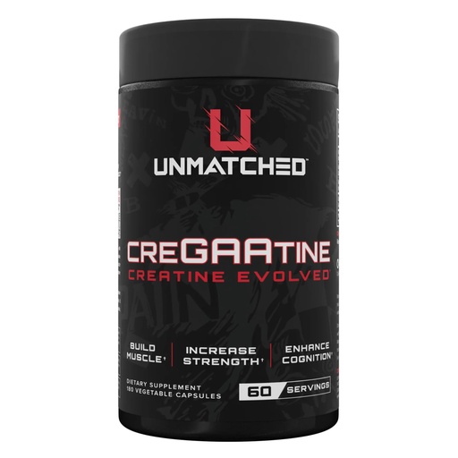 [BRSREGT4DMGWE3Q3] Unmatched CreGAAtine Optimized Creatine | Creatine Monohydrate + GAA (Guanidinoacetic Acid) | Muscle Build, Strength, Recovery | 180 Capsules, 60 Servings (Unflavored)