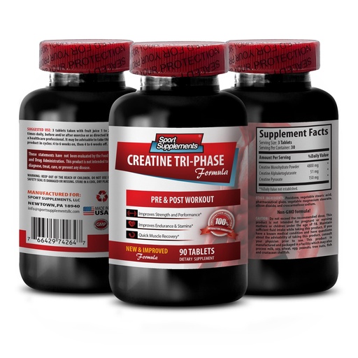 [BRSWKF3ZOQMAYH3I] creatine for women and men - Creatine Tri Phase - Assist in Energy Production - Creatine monohydrate Pills, Creatine Monohydrate Powder, Creatine Alphaketoglutarate, Creatine Pyruvate - 1B 90 Tablets