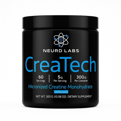 [BRSRABICDECQAHTB] CreaTech Micronized Creatine Monohydrate Powder – 300g, 60 Servings | 5g Per Scoop | Premium Purity, Fast Absorbing | Unflavored, Mixes Instantly | Made in USA | Non-GMO, Gluten Free