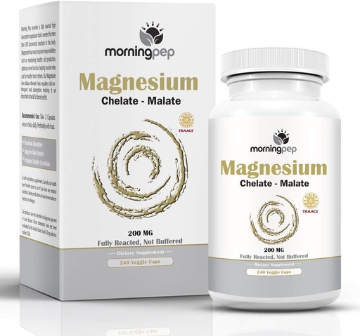 [BRSWKFTZBIEBKDQ3] Magnesium Bisglycinate Chelate 240 Vegi Caps 200mg Elemental per Serving