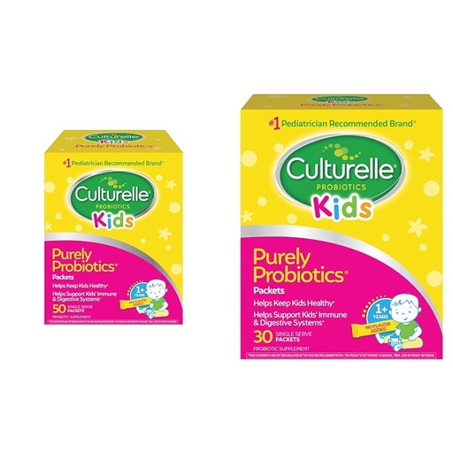 [BRSRAY33CFYWOHTG] Culturelle Kids Probiotics Daily Packets Digestive & Immune Support, Pediatrician Recommended #1 Brand, 50 Count & 30 Count