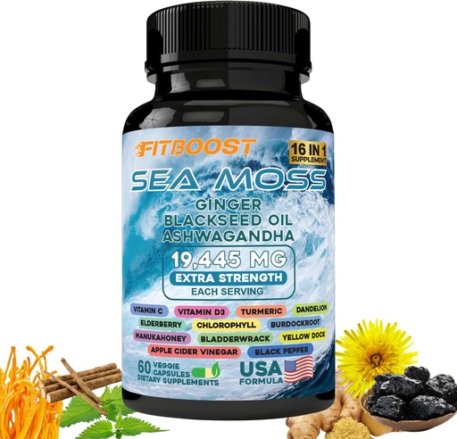 [BRSRAGAPCJ6AO3TH] 30Day Supply Sea Moss and Shilajit Bundle for Men All-in-1 Dynamic Vitality Bundled Seamoss Black Seed Oil Ashwagandha Burdock Root Delicately Prepared for You to Raintain & Regain Strength