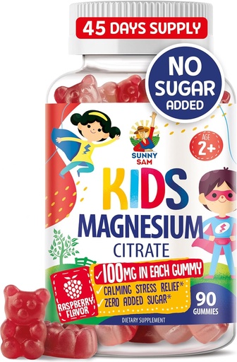 [BRSROAQEAABBUGY2] Magnesium Gummies for Kids &amp; Adults - 100mg - Calm Magnesium Chews - Magnesium Citrate Chewable Suplemento para Mood &amp; Muscle Support - 90 Gummies