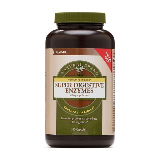 [BRSWIFQQBN7QEFD2] GNC Natural Brand Super Digestive Enzymes, Supports Protein, Carbohydrate and Fat Digestion, 240 Capsules
