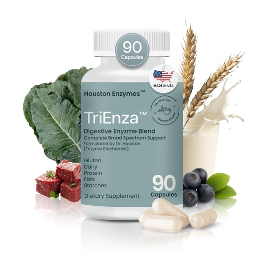 [BRSWIZYFOAAWMHTK] TriEnza Digestive Enzymes for Women and Men– Digestive Enzyme Supplements for Proteins, Carbs, Fats & Polyphenols Digestion – Help Break Down Wheat, Dairy, Soy & Meats - Health Supplement,90 Capsules