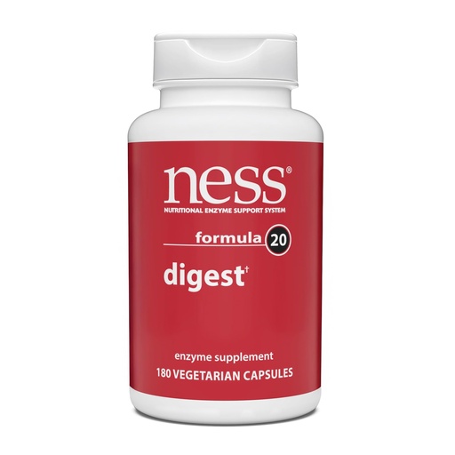 [BRSWIYIDBQHAECTU] Ness® Digest | Multi-Enzyme Digestive Supplement | Supports Protein, Fat, Carbohydrate & Fiber Digestion | Broad-Spectrum Enzyme Blend | 180 Vegetarian Capsules