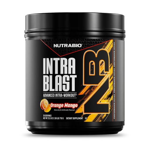 [BRSWKE37PMFBC23O] NutraBio Intra Blast Bcaa Powder Amino Acid Supplement, Electrolyte & Hydration Blend, Intra, Pre Workout & Muscle Recovery, 20g Eaa Amino Acids Powder, 5g Glutamine- Orange Mango, 30 Serving