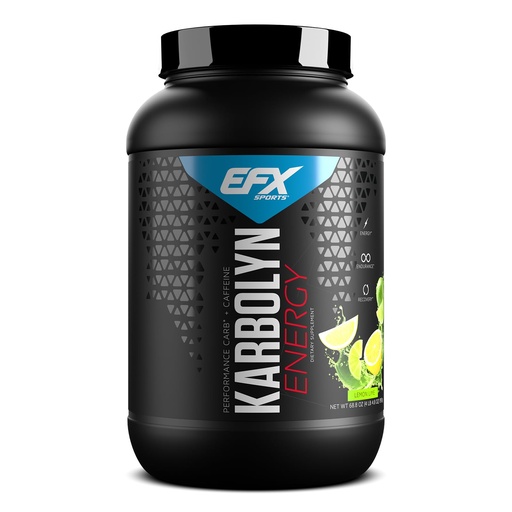 [BRSWYYIHOABBAYD6] EFX Sports Karbolyn Energy | Performance Carbohydrate Powder + Caffeine | Carb Load & Energize | 250mg Caffeine | Sugar Free | 36 Servings (Lemon Lime)