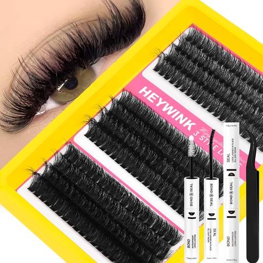 [BRSREHT3AUARYFLA] Lash Clusters Kit 60D 80D 100D Thick Cluster Eyelash Extensions 12-18mm Lash Clusters Individual Lash Extensions DIY Clusters Lashes Extension at Home (60D+80D+100D 12-18MM Kit)