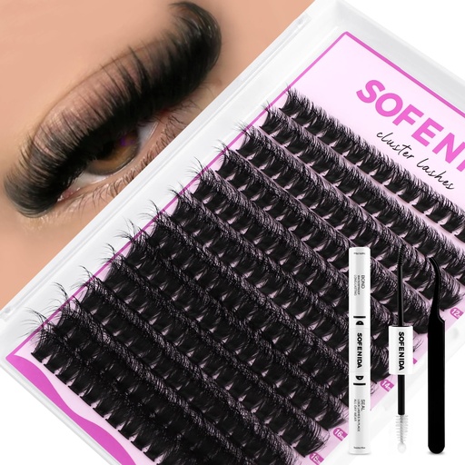 [BRSREY3RCN7W2HLG] SOFENIDA Lash Clusters Kit 80D Lash Clusters Kit 10-18mm Volume Eyelash Clusters D Curly Cluster Eyelash Extensions 3D Wispy Lashes Cluster DIY Lash Extension Kit(80D-10-18MIX Thick Kit)