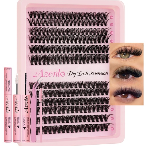 [BRSRAFQ5CQAROALA] Azenlo Lash Extensions 40D+60D Cluster 240pcs DIY Wispy Lash Clusters 10-16mm Eyelash Clusters for Beginners At Home Individual Thin Band Lash Kit (40D+60D Kit)