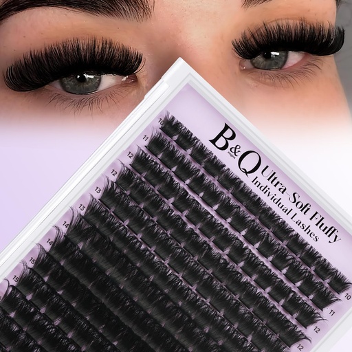 [BRSREGILB56QOAI7] B&Q Fluffy Lash Clusters Thick 200D, Volume Eyelash Clusters 10-18mm, D Curl Cluster Eyelash Extensions, Supersoft Individual Lashes Wispy Cluster Lashes Dramatic Full Look Eyelash（200D）