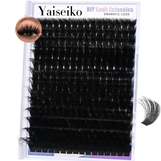 [BRSRAGA6DEIQ4CY2] Yaiseiko Fluffy Lash Clusters 300D Thick Long 12-25mm Volume Cluster Eyelash Extensions 224Pcs Wispy Individual Lashes D Curl Waterproof Eyelash Clusters Soft False Eyelashes DIY at Home
