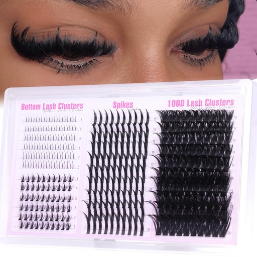 [BRSRE2YCPJYRMCTU] Wispy Lash Clusters with Spikes Volume Eyelash Clusters with 2 Styles Bottom Lashes 100D Mink Cluster Eyelash Extensions 380PCS Spiky Individual Lashes with Bottom Lash Clusters by Boahankuke