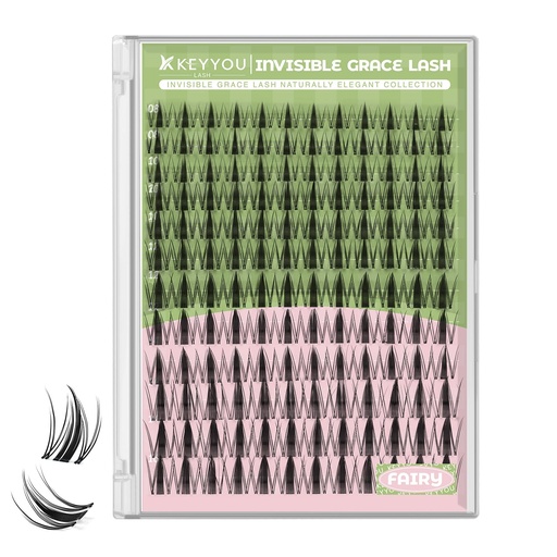 [BRSREYD2OQBQ22A4] KEYYOU Fairy Lash Clusters 144Pcs D Curl Manga Lash Extension Eyelash Extension Wispy Natural Invisible Band Lash with Waterproof DIY Lash Extension at Home(Fairy-D-8-18MIX)