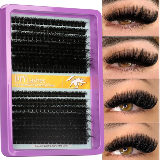 [BRSRAZI7CIGQO2YY] C Curl Lash Clusters Extensions 280 Pcs Individual Eye lash Clusters 100D Cluster Eyelash Lashes Wispy Clusters Lashes Makeup at Home - DIY Lash Extension Kit for Self Application (9-18MM) Mix
