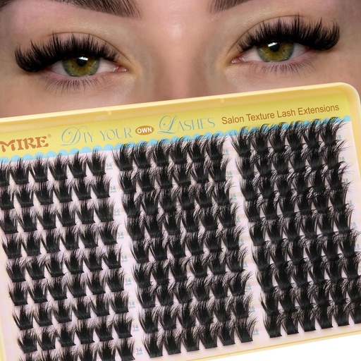 [BRSREHQNBUGWMDI4] JIMIRE Manga Lash Clusters Wispy Fluffy Cluster Eyelash Extensions CC Curly 14-18MM Fluffy Eyelash Clusters Easy to Apply DIY Thick Volume Individual Lashes Extensions at Home 162Pcs Pack