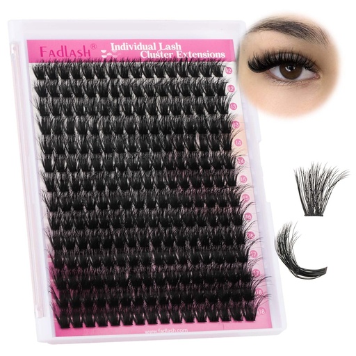 [BRSRAYY7OEOWKA33] FADLASH Lash Clusters 100D Fluffy Eyelash Clusters 12-18mm Individual Lashes Cluster Eyelash Extensions 3D Effect Wispy Thick Lash Extension Clusters (100D-0.07-D, 12-18mm)