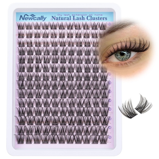 [BRSRAGIHDMBWE3Q2] Cluster Lashes Wispy Natural Eyelash Clusters DIY Lash Extension C-curly Cluster Eyelash Extension 10-16MM Individual Lashes Thin Lash Band by Newcally