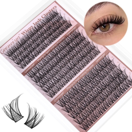 [BRSRA2YKBV7BE33L] Medium Lash Clusters Short Wispy C Curl Eyelash Clusters 12-16MM Individual Eyelashes Natural Cluster Eyelash Extensions Natural Looking Cluster Lashes by Geeneiya (C Curl,12-14-16)
