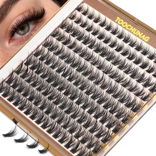 [BRSREFQYBEMWAFLV] Short Lash Clusters 9-12mm Wispy Cluster Eyelash Extensions 160pcs Natural Individual Lashes Natural Look C Curly Thin Band Eyelashes Clusters by TOOCHUNAG