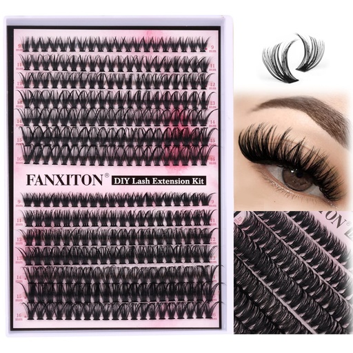 [BRSROBLYBENBEC3A] Cluster Lashes 280 pcs Lash Clusters D Volume Eyelashes Extensions 9-16 mm Mix 40D+50D Individual Lashes Thin Band Eyelashes Cluster for DIY Lash Extension Beginners (Lash Clusters)