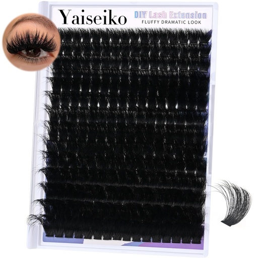 [BRSREFIBBV6A2GQV] 300D Lash Clusters Extensions Mega Cluster Eyelash Lashes 224 Pcs Thick Volume D Curl Wispy Individual Lashes DIY Lash Extension 12-25MM False Eyelashes Makeup at Home Replacement for Yaiseiko