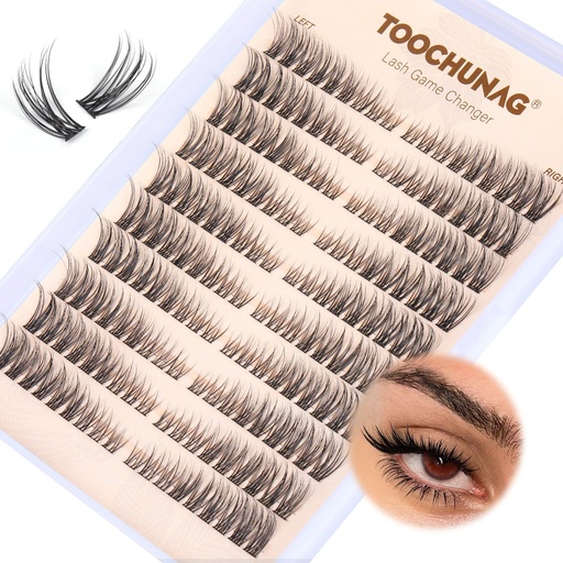 [BRSROHD7OUORYAY6] Natural Lash Clusters Wispy Eyelash Clusters C Curl Left&Right Cluster Eyelashes Extensions 180pcs Cluster Lashes DIY Individual Lash Extension Thin Band Cat Eye Lashes by TOOCHUNAG