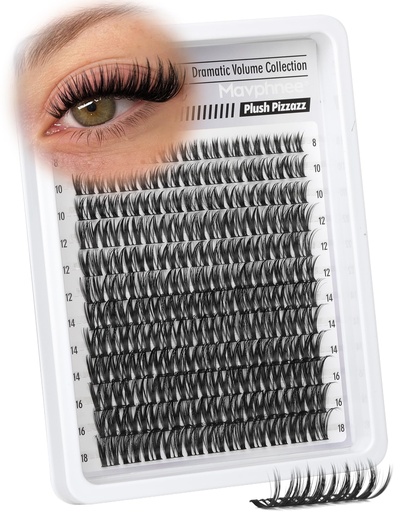 [BRSREAYDBMCBE2TP] Lash Clusters Wispy Eyelash Clusters Ultra-Dense Individual Lashes Extensions Dramatic Cluster Lashes CD-Curly Cluster Eyelash Extensions Wet Look Natural 132PCS DIY Lash Pack (Flaunt, 8-18MM)