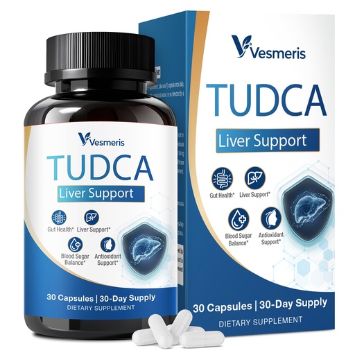 [BRSRGCYPBEGWAAIY] TUDCA 250mg Supplement, High Purity Tauroursodeoxycholic Acid Supplement - Clean Powerful Formula for Liver Health, Bile Flow, Gallbladder Support, and Digestive Health, Vegan, 30 Capsules