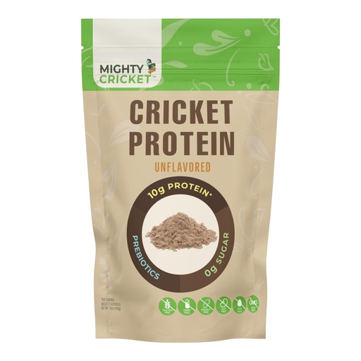 [BRSRAFT5AQIAICTB] Mighty Cricket 100% Pure Cricket Protein Powder - Gluten Free + Dairy Free, 1/4 Lb