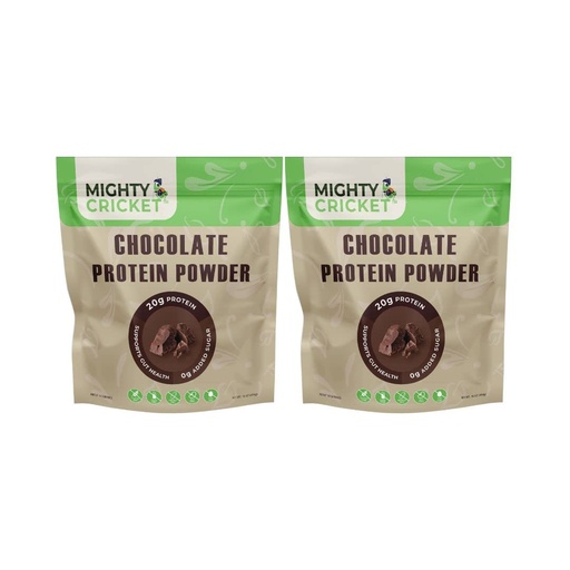 [BRSRMEL3BNYBQYLB] Mighty Cricket Protein Powder. 20g Clean Prebiotic Cricket Protein. No Sugar, Low Carbs, Gluten & Dairy Free. Keto & Paleo, 100% Natural Ingredients. Chocolate, 1 lb (Pack of 2)