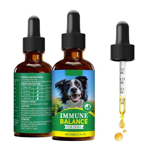 [BRSRGZQNOUHBM3LA] Dog Immune Support for Gut Health, Histamine Balance & Skin Soothe, an Animal Essentials Critical Immune Defense Dogs with Easy Feeding-2FL.OZ